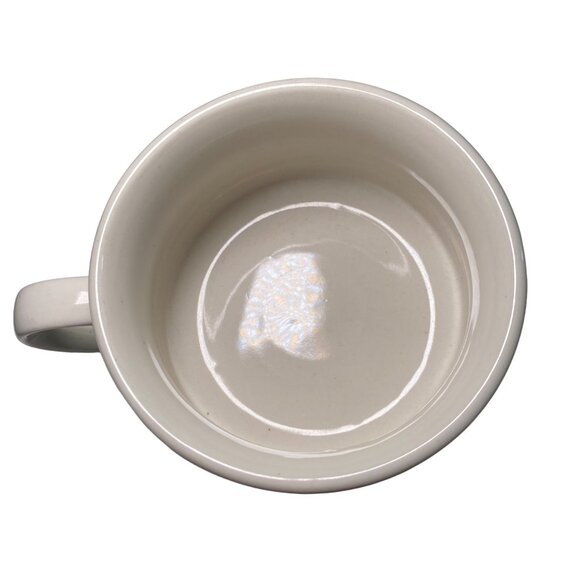 Vintage Speckled Stoneware Soup Mug With Blue Stripe - Picture 3 of 6